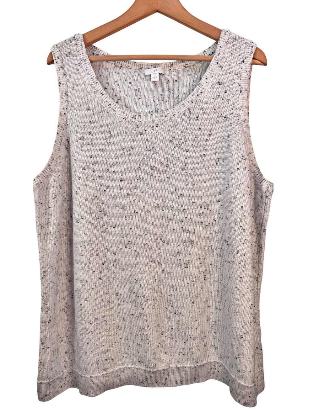 J Jill Size 2X Multi Tweed Knit Sweater Vest Tank Top Cotton Lightweight Shell